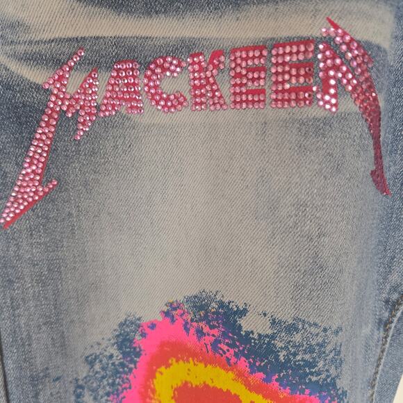 Women's Mackeen Skinny Skull Jeans Size30 Inseam32 Distress - Picture 4 of 11